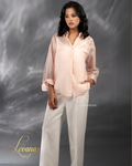 Gentle Pink Lace-Detail Shirt