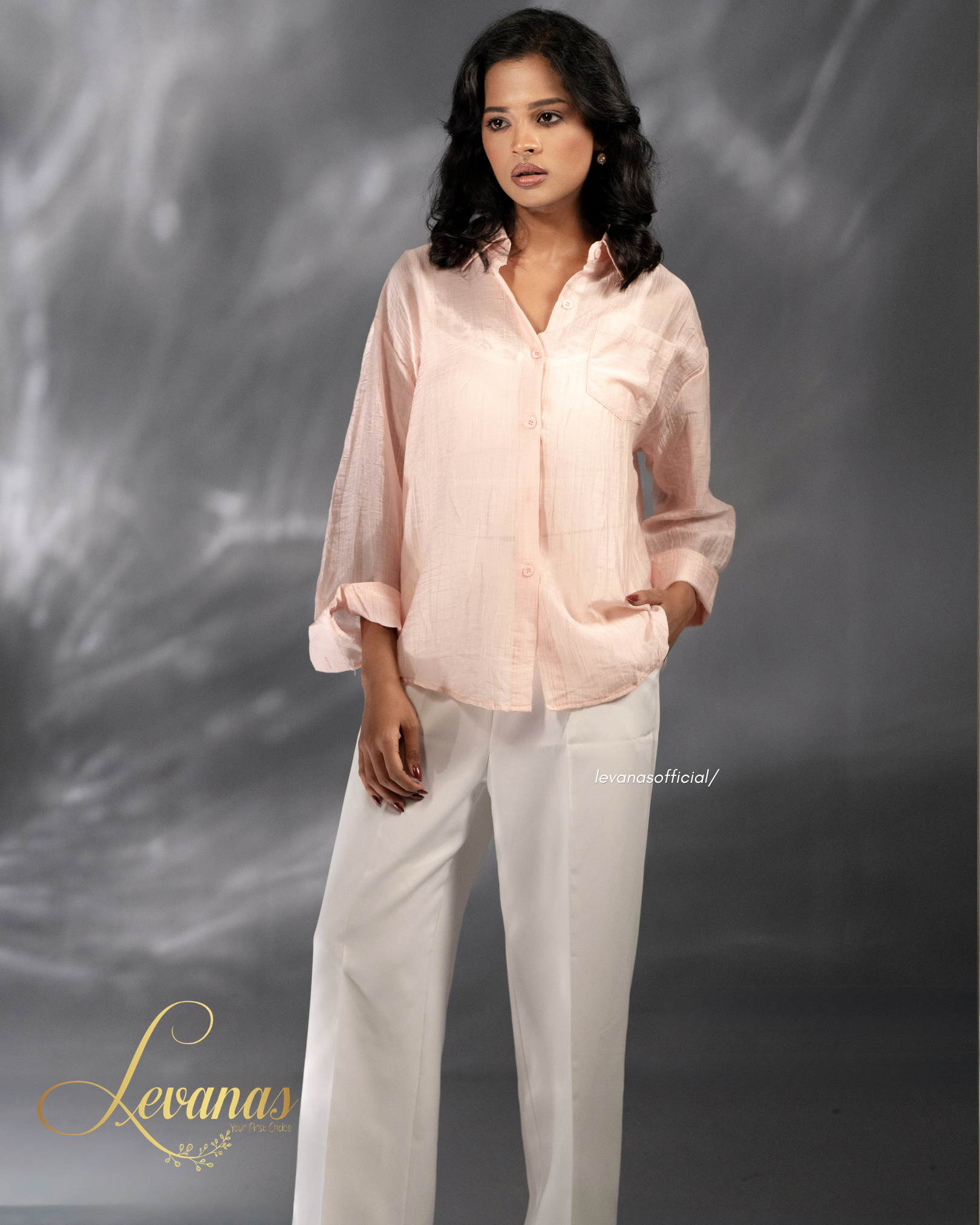 Gentle Pink Lace-Detail Shirt