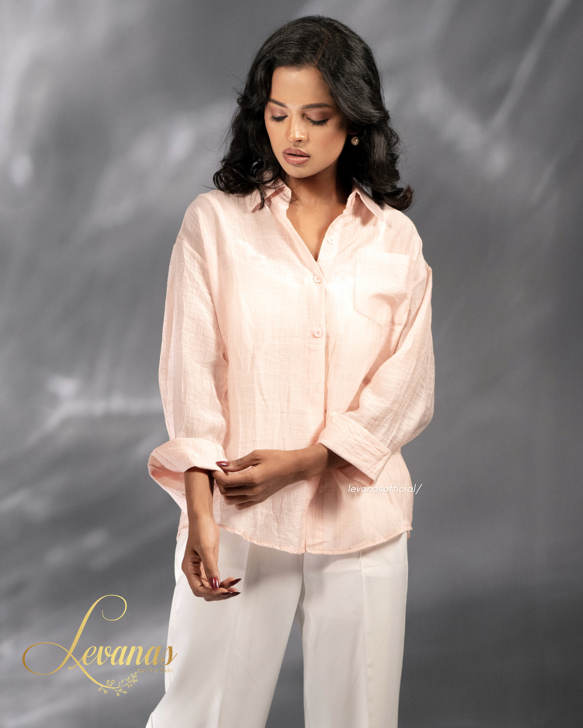 Gentle Pink Lace-Detail Shirt