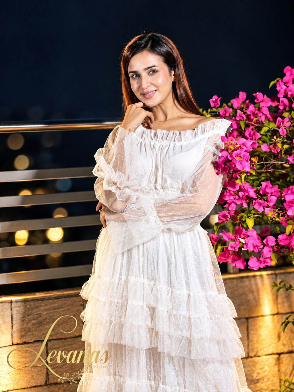 Soft romance, wrapped in white | Mesh Cake Dress for Women